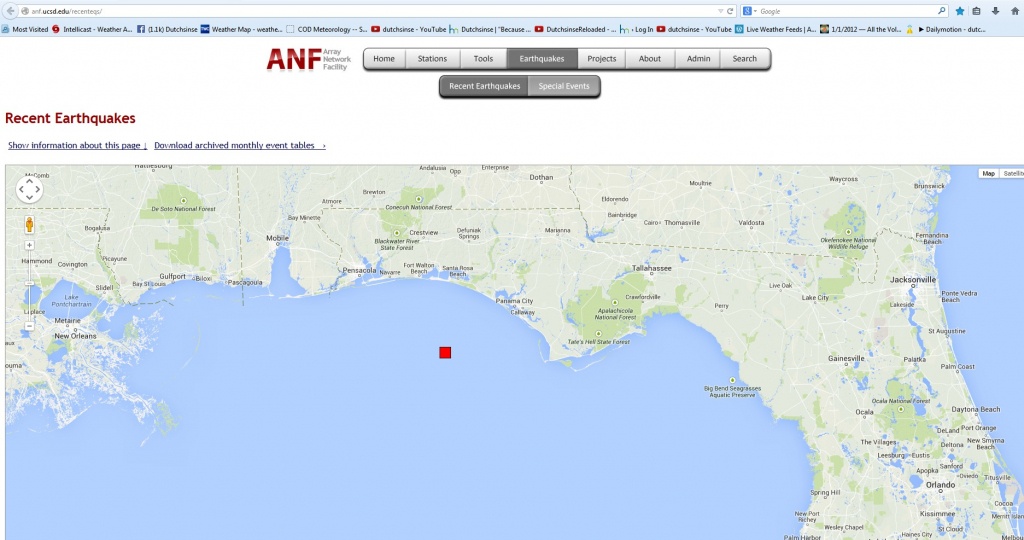 10/30/2014 — Florida 4.5M Earthquake – Nw Panhandle Near Oil - Florida Earthquake Map