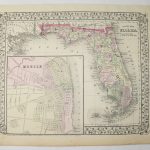 1872 Antique Map Florida State Map Vintage Florida Gift | Etsy   Vintage Florida Map