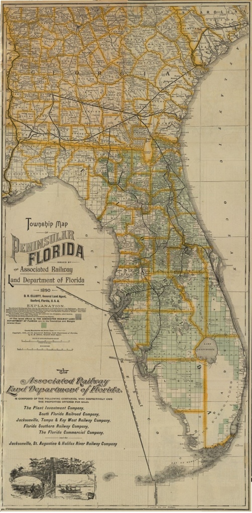 1890 - Florida Memory - Township Map Of Florida, 1890 | Georgetown - Old Florida Maps For Sale