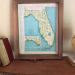 1943 Florida Original Framed Map // Vintage Framed Map Of Florida   Framed Map Of Florida