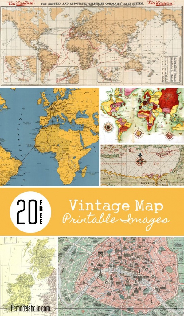 20 Free Vintage Map Printable Images | Remodelaholic #art - Vintage Map Printable