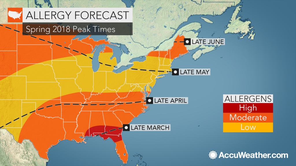 2018 Spring Allergy Forecast: Pollen Levels To Soar Early In The - Pollen Map Texas