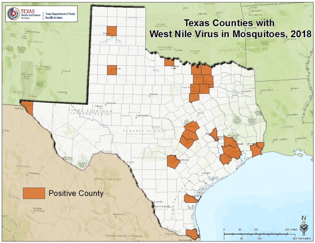 2018 Texas West Nile Virus Maps - Mountain Lions In Texas Map