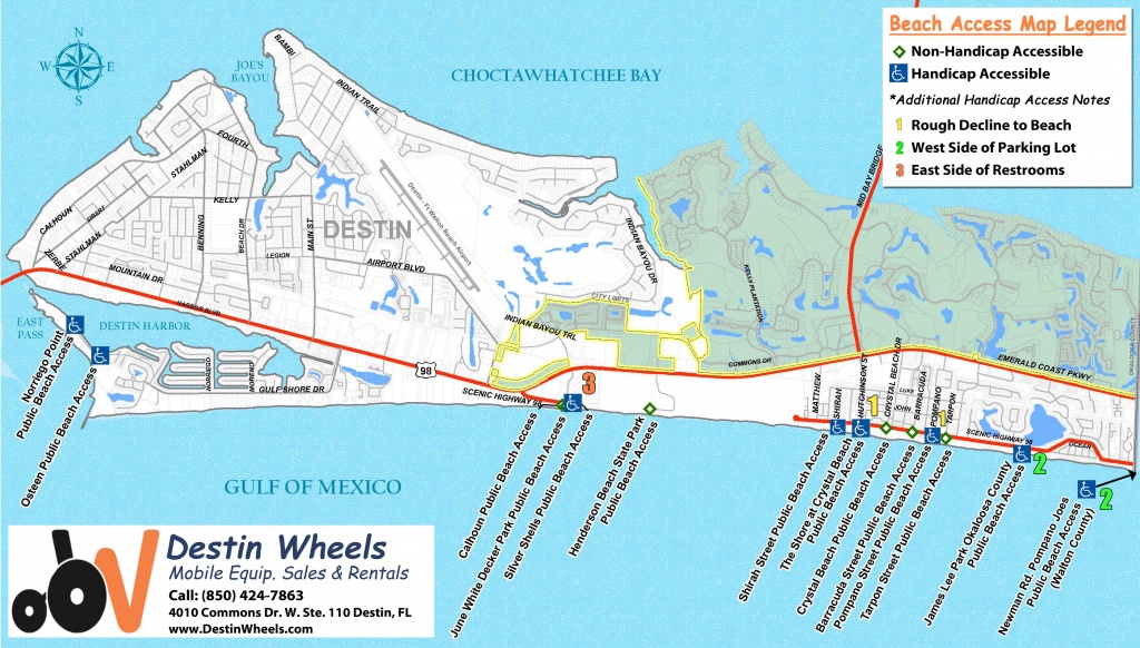 30A &amp;amp; Destin Beach Access - Destin Wheels Rentals In Destin, Fl - 30A Florida Map
