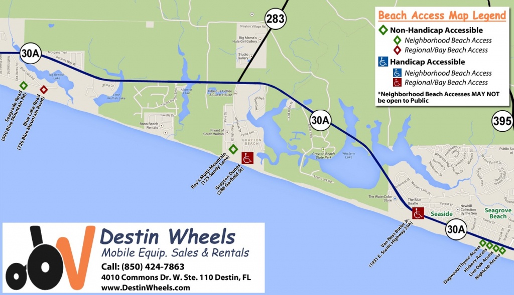 30A &amp;amp; Destin Beach Access - Destin Wheels Rentals In Destin, Fl - Where Is Destin Beach Florida On The Map