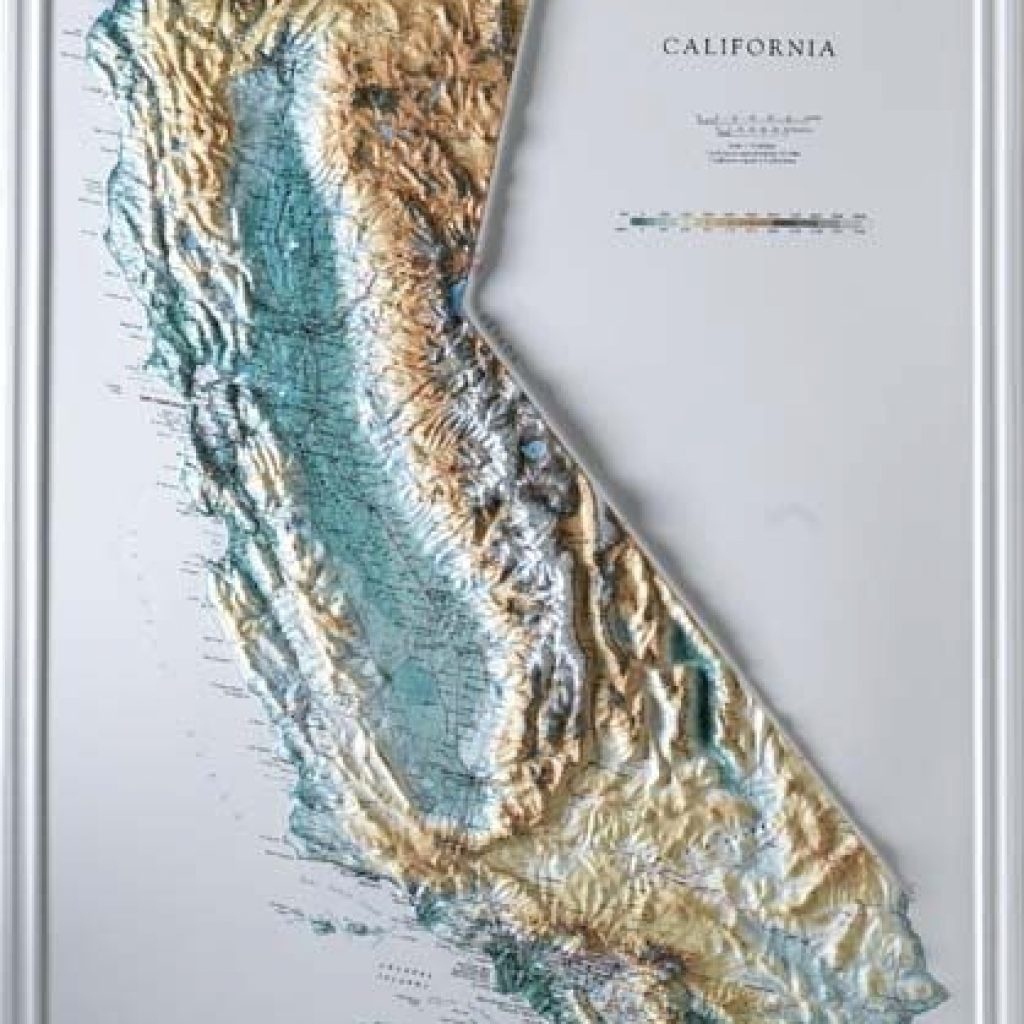 3D Map Of California Topographic Maps For Sale Raised Relief - California Maps For Sale