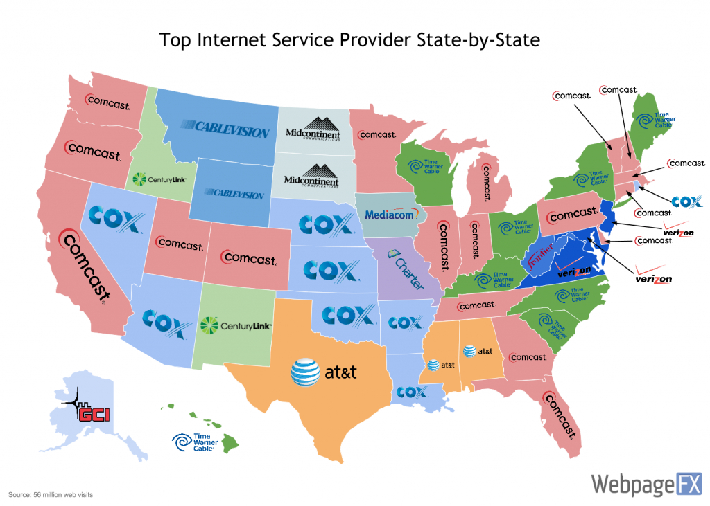 40 Maps That Explain The Internet - Comcast Coverage Map California