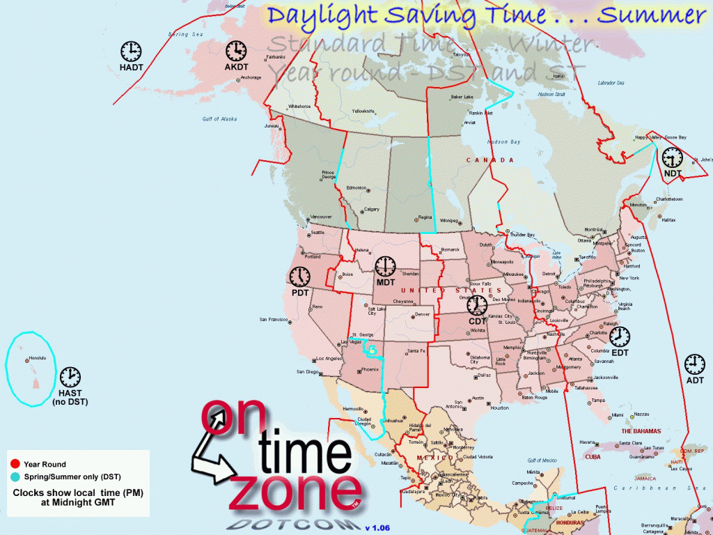 41 Well Marked How Many Time Zones In America - Printable North America Time Zone Map