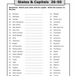 50 States Capitals List Printable | Back To School | States   United States Map With States And Capitals Printable
