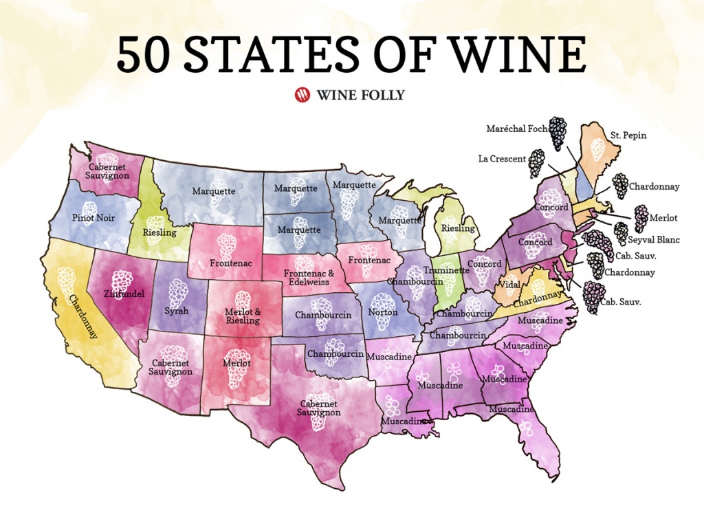 50 States Of Wine (Map) | Wine Folly - Florida Winery Map