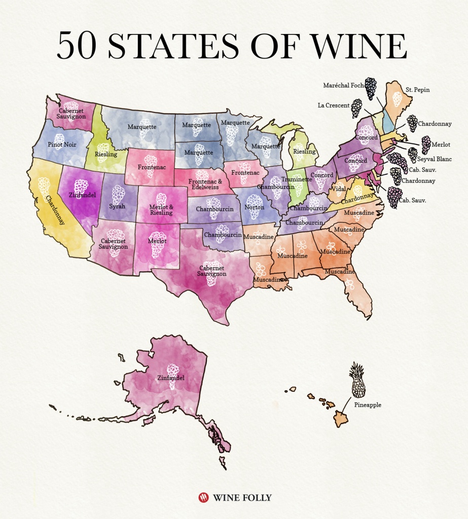 50 States Of Wine (Map) | Wine Folly - North Texas Wine Trail Map
