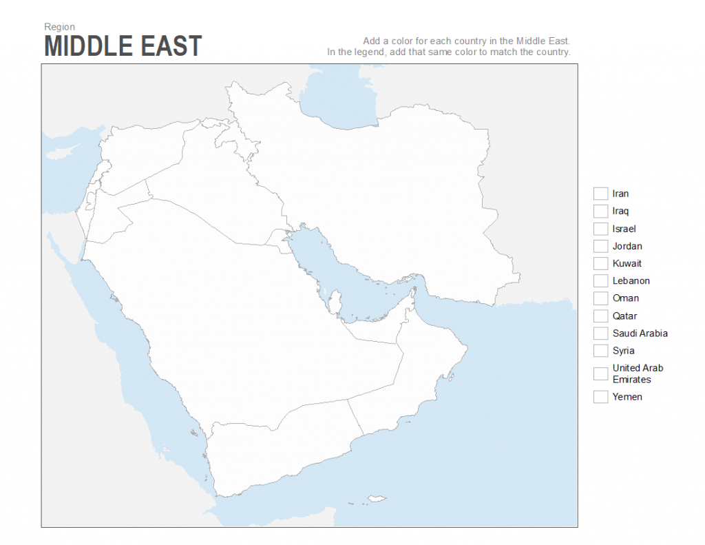 7 Printable Blank Maps For Coloring Activities In Your Geography - Printable Map Of Middle East