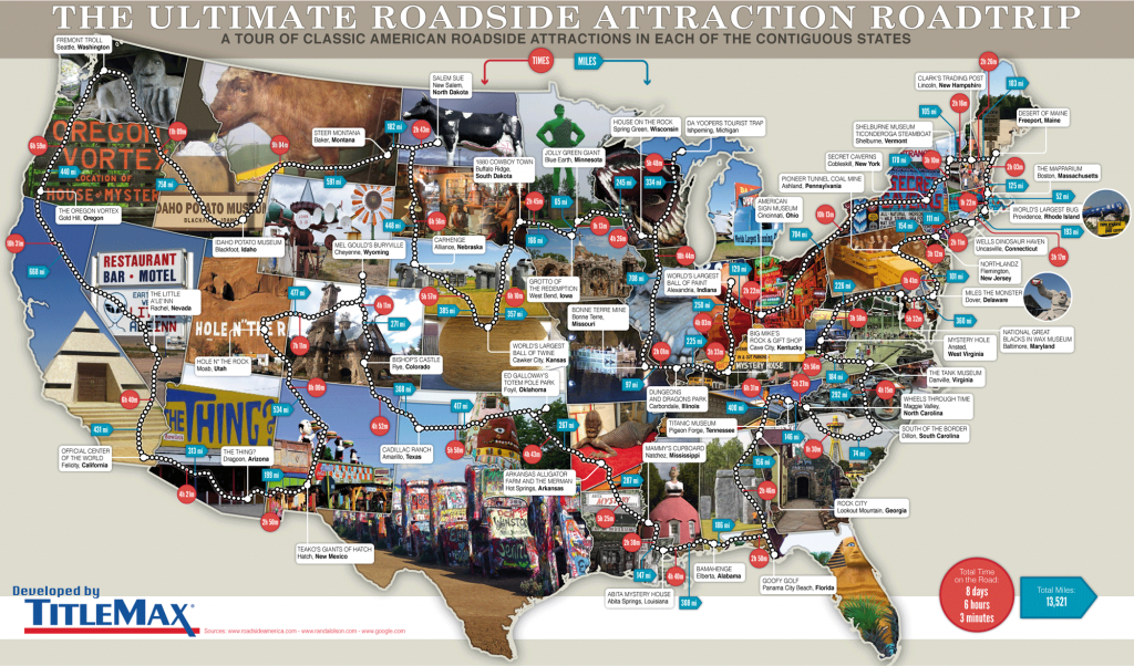 79 Weird Roadside Attractions Road Trip[Infographic] - Titlemax - Roadside Attractions Texas Map