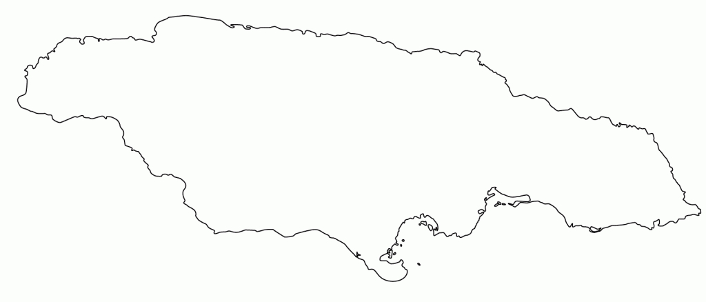 A Blank Map Of Jamaica - Aka An Outline Map Of Jamaica - Printable Map Of Jamaica