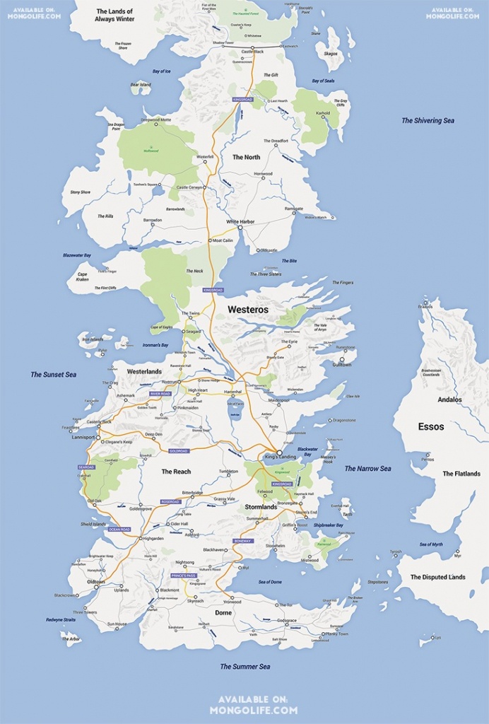 A Game Of Thrones Map, Google Maps Style - Nerdist - Game Of Thrones Printable Map