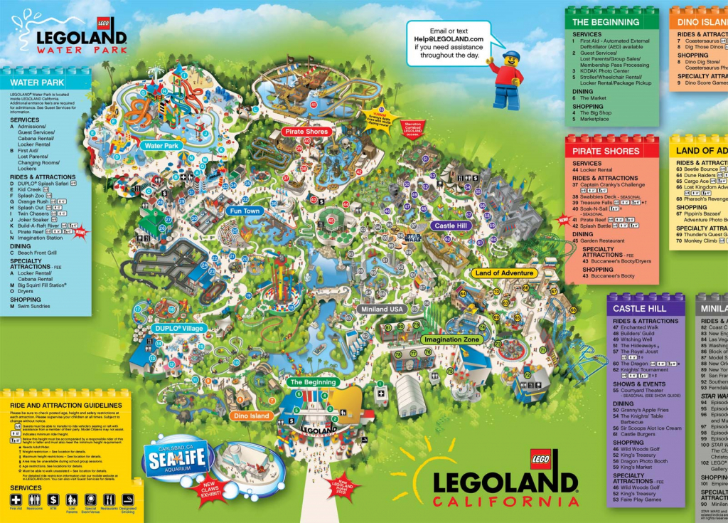 Legoland Map California 2018 Printable Maps