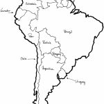 A Printable Map Of South America Labeled With The Names Each Outline   South America Outline Map Printable