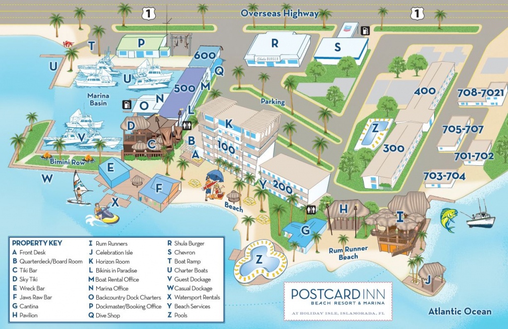 A Property Map Of The Postcard Inn Holiday Isle Resort &amp;amp; Marina That - Map Of Florida Keys Resorts