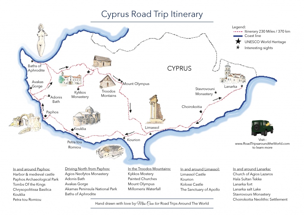 A Road Trip In Cyprus - Free Printable Map - Road Trips Around The World - Road Trip Map Printable