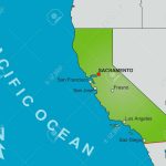 A Stylized Map Of The State Of California Showing Different Big..   Big Map Of California