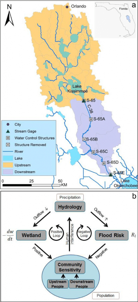 A) The Map Of The Kissimmee River Basin In Florida And (B) Kissimmee - Florida Watershed Map