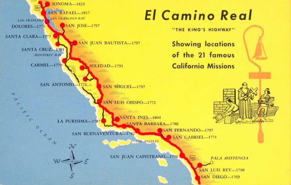 A Trail Map Of Some Of The Amazing Spanish Missions Across - California Missions Map For Kids