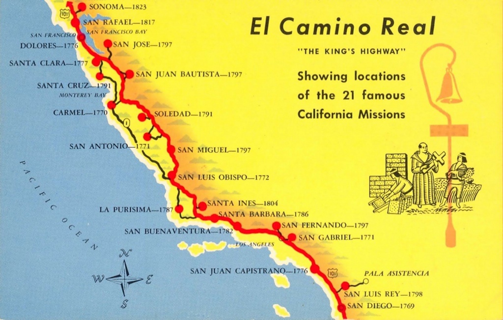 A Trail Map Of Some Of The Amazing Spanish Missions Across California Missions Map 