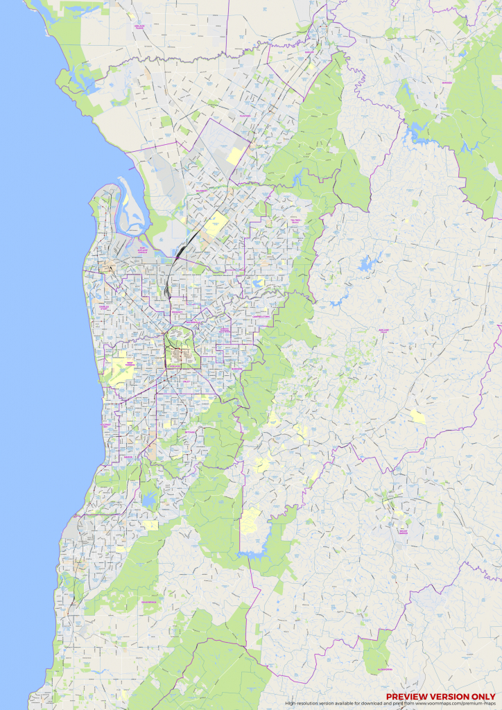 Adelaide Suburbs Map – Voommaps - Printable Map Of Adelaide Suburbs
