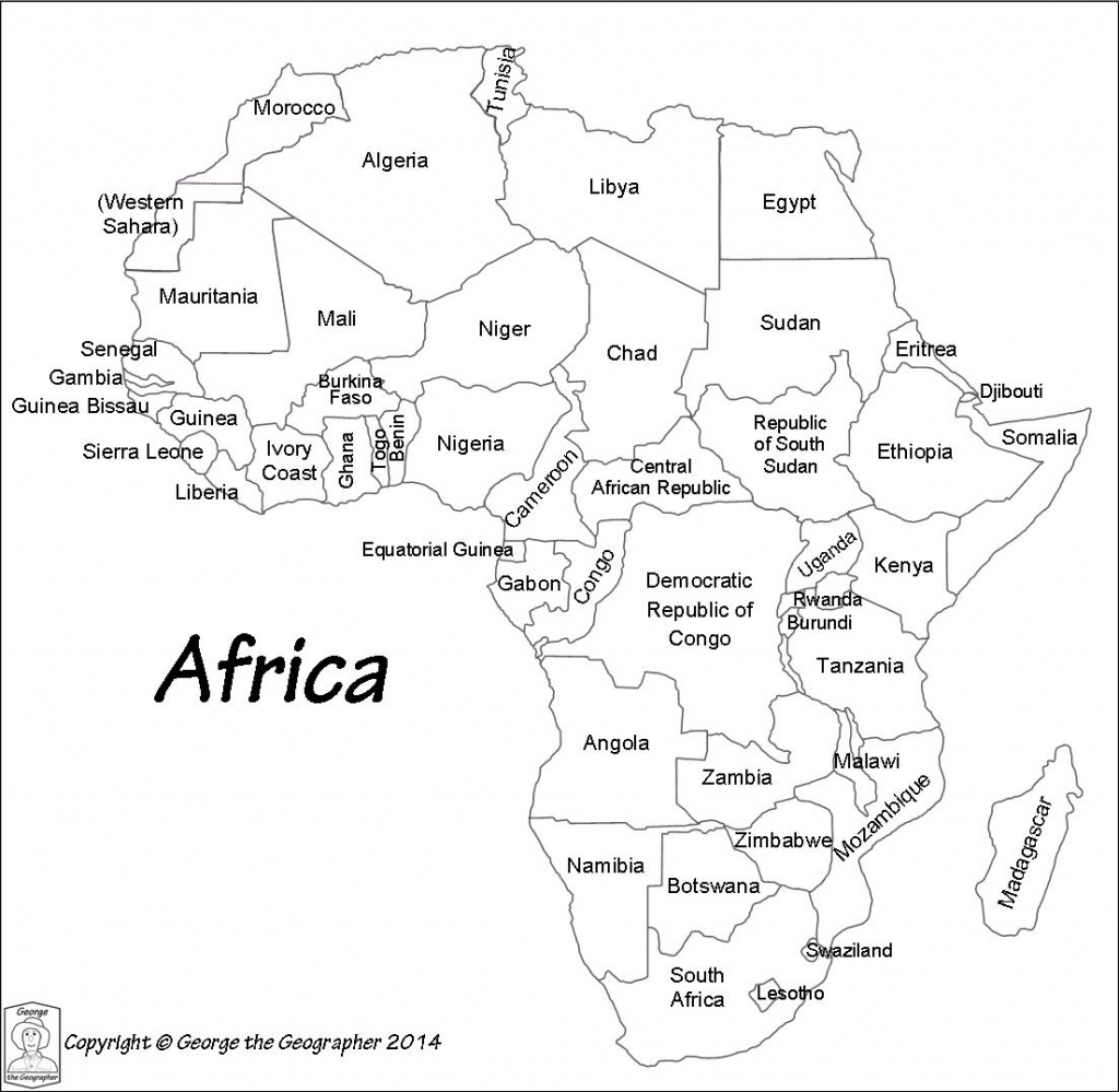 Africa Map Black And White | Sitedesignco - Printable Map Of Africa With Countries Labeled