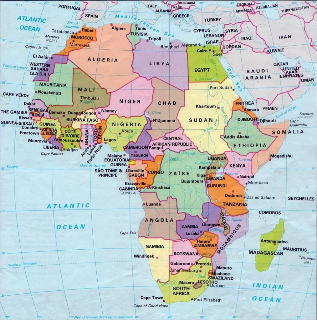 Africa Map Countries And Capitals | Online Maps: Africa Map With - Printable Map Of Africa With Capitals