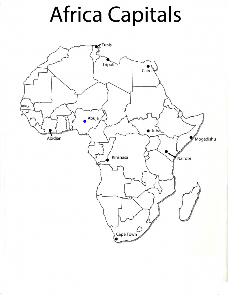 Africa Map With Capitals Printable | Campinglifestyle - Printable Map Of Africa With Capitals