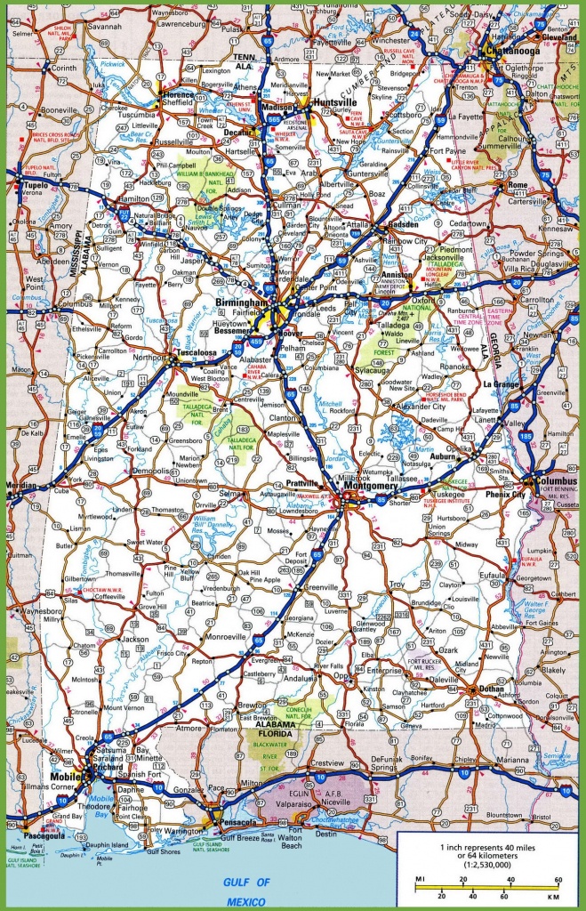 Alabama Road Map Printable Alabama Road Map 