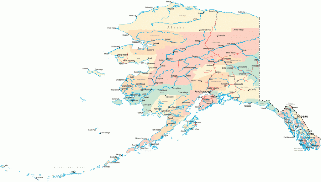 Alaska Road Map - Ak Road Map - Alaska Highway Map - Alaska State Map Printable