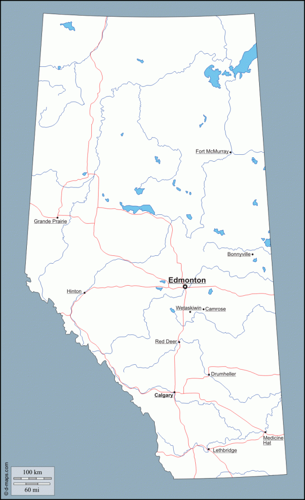 Alberta : Free Map | Grade 4 | Map Outline, Map, Social Studies - Free Printable Map Of Alberta