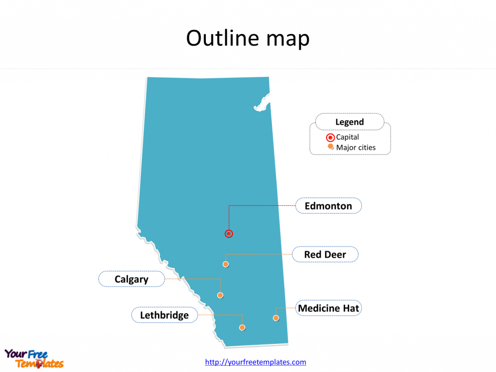 Alberta Map Powerpoint Templates - Free Powerpoint Templates - Printable Red Deer Map