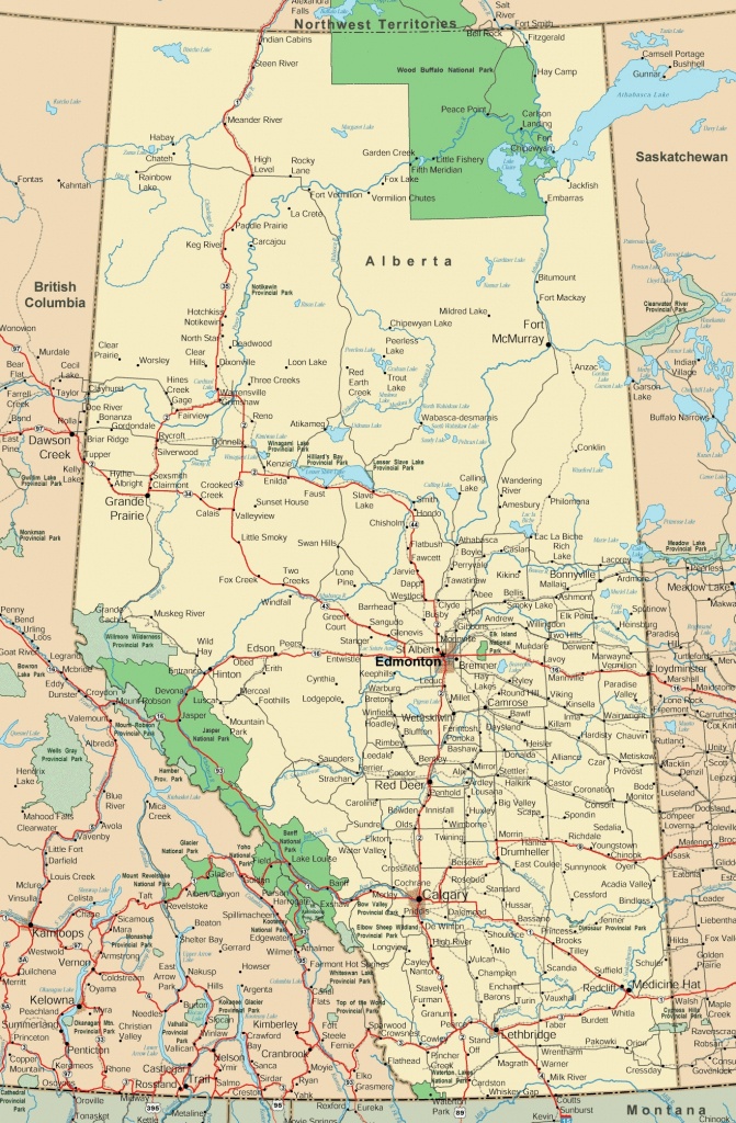 Alberta Road Map - Printable Map Of Alberta