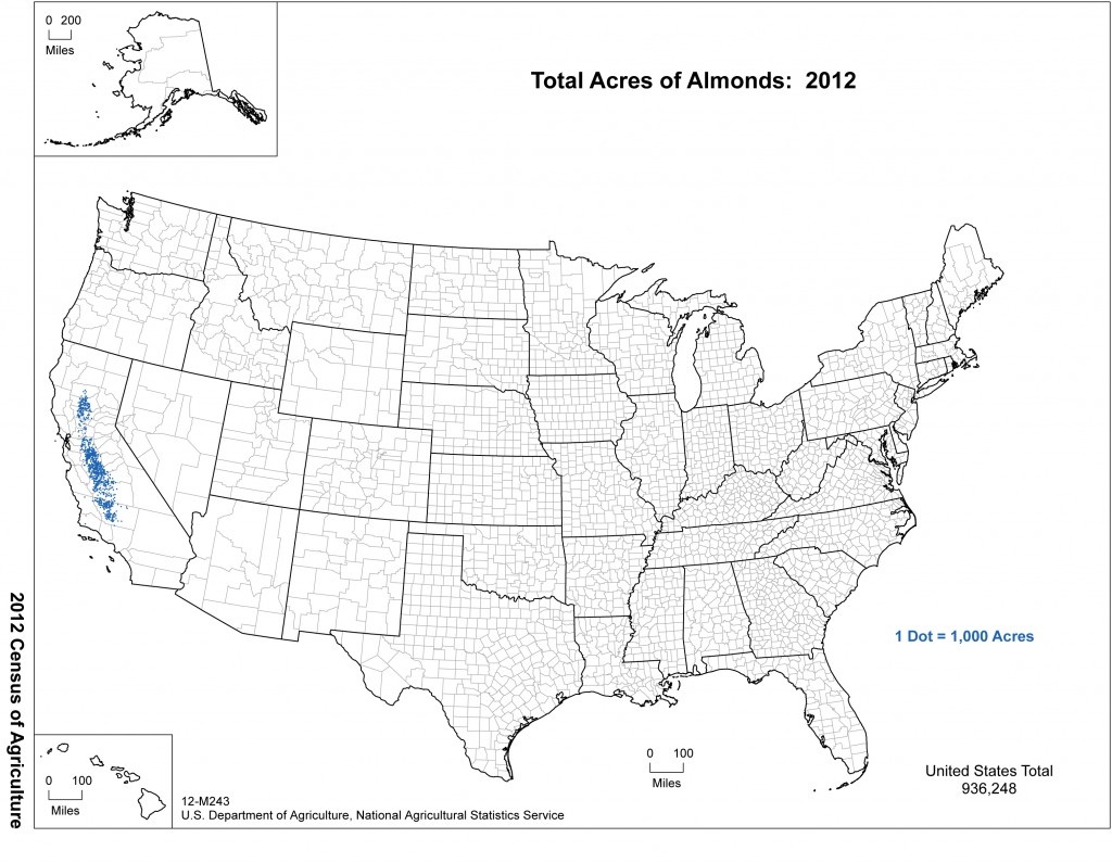 Almonds A Major Crop Of California - - California Almond Production Map