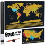 America Map Scratch Off Gold Map Scrape Off Earth Wall Poster   Texas Scratch Off Map