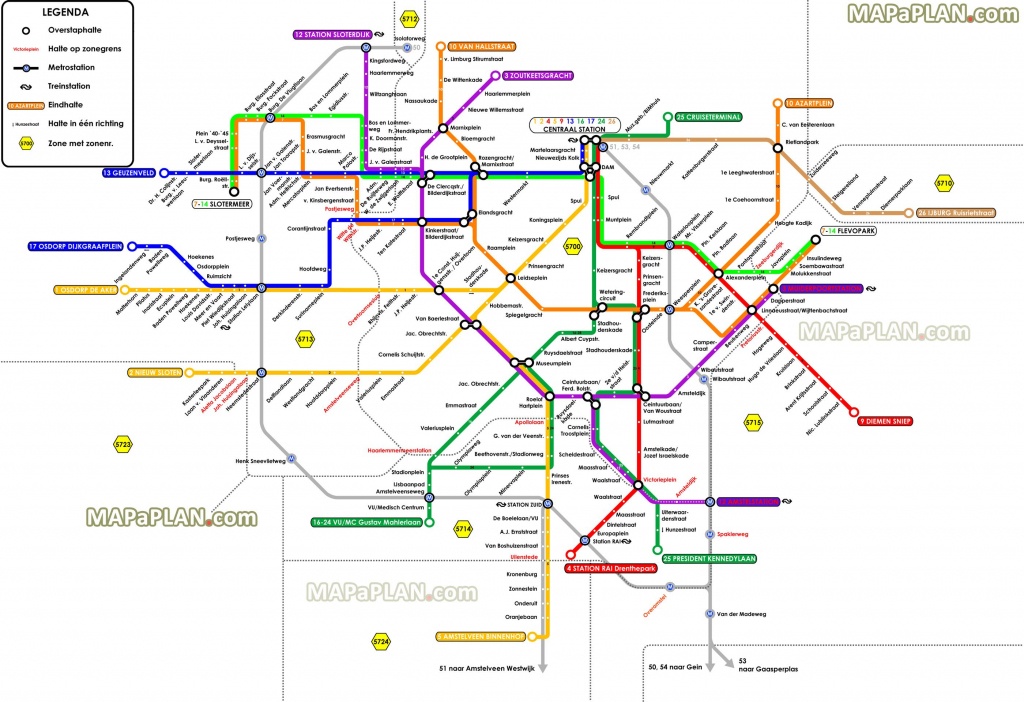 Amsterdam Metro Map | Amsterdam In 2019 | Amsterdam, Map, Tourist Map - Amsterdam Tram Map Printable