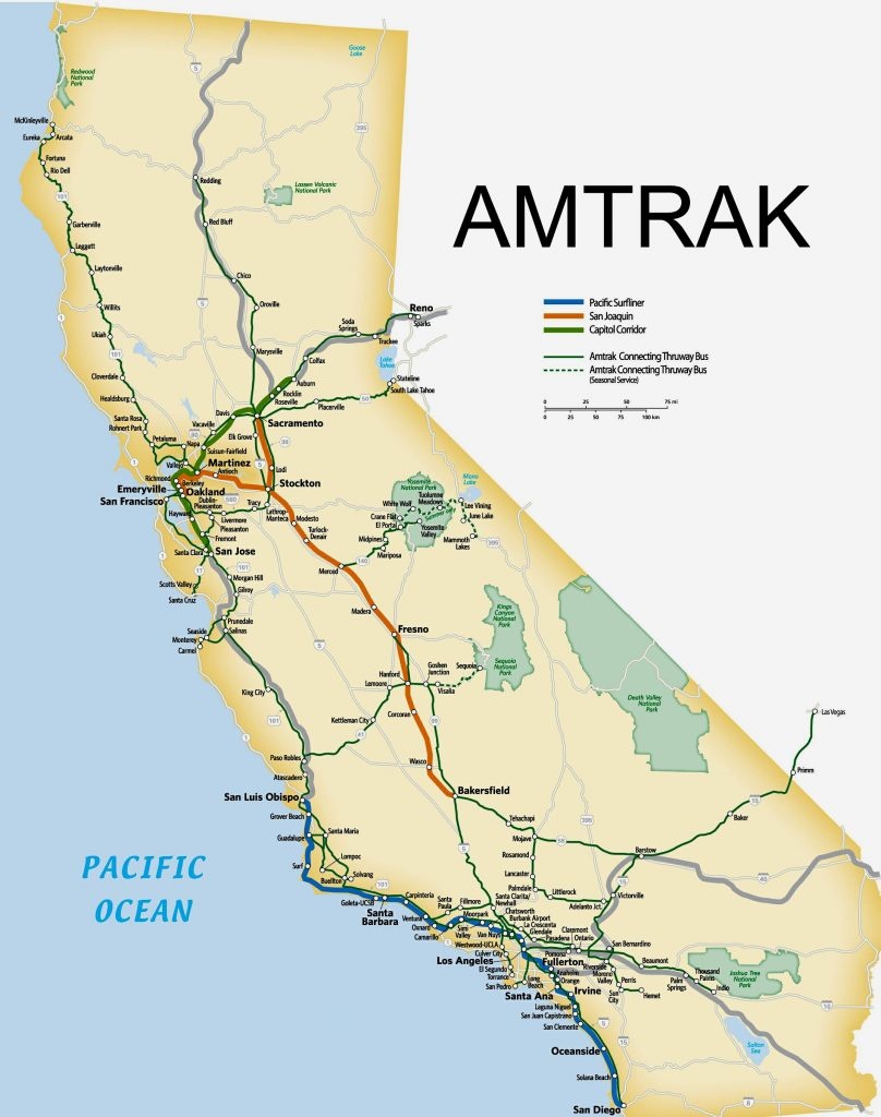 Amtrak Route Map Southern Map Of California Springs Amtrak Map - California Train Map