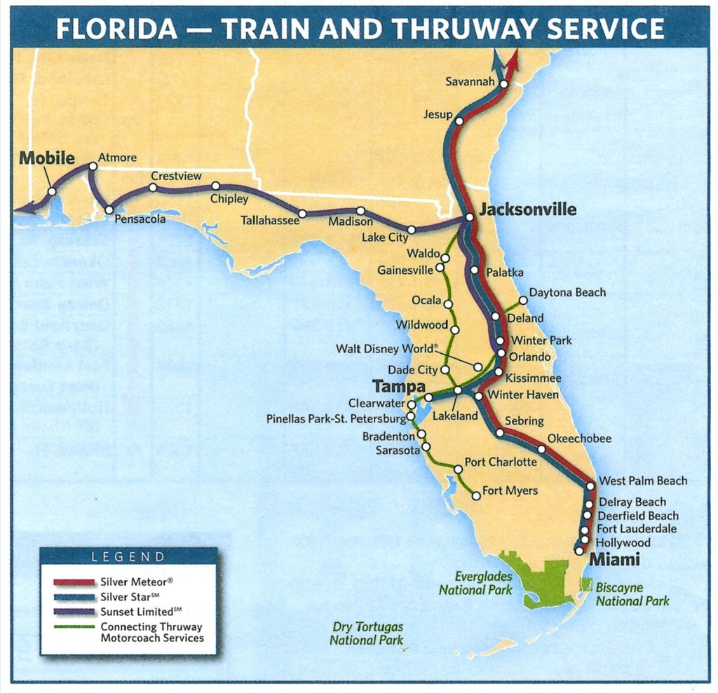 Amtrak System Map Amtrak Florida Route Map 