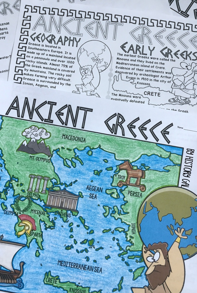 Ancient Greece Map Activity | History Gal | Map Activities, Ancient - Ancient Greece Map For Kids Printables