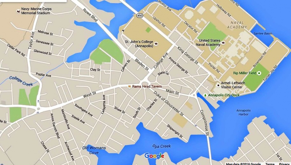 Annapolis Maps: Downtown And The Surrounding Area - Printable Map Of Annapolis Md
