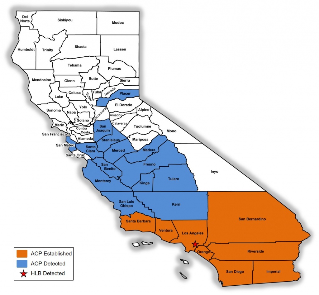 Applied Biological Control Research: Asian Citrus Psyllid - Florida Citrus Greening Map