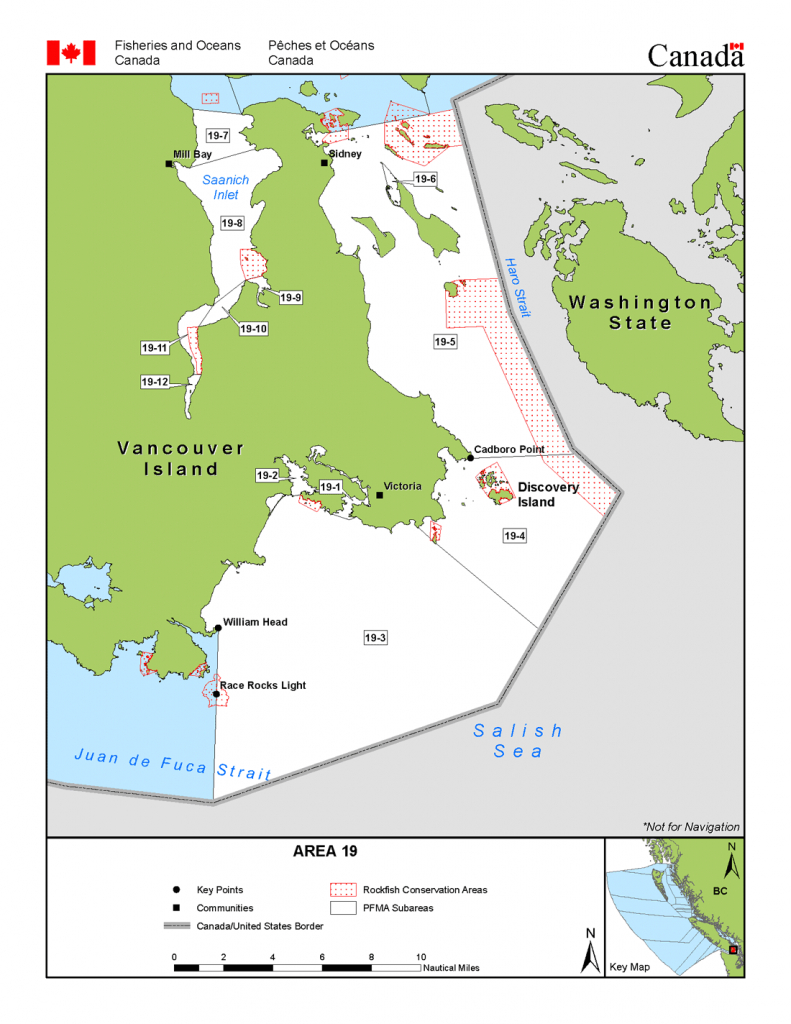 Area 19 (Victoria, Sidney) - Bc Tidal Waters Sport Fishing Guide - California Fishing Regulations Map