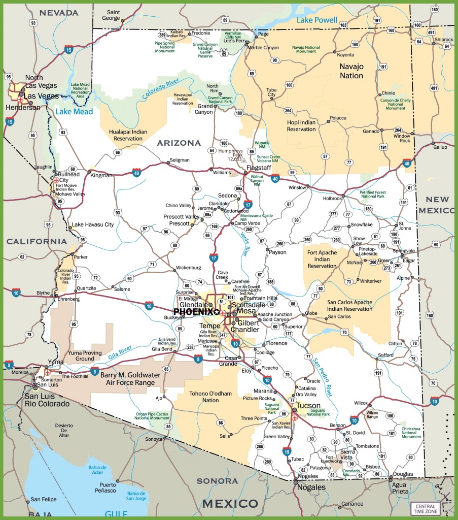 Arizona Road Map - Road Map Of California Nevada And Arizona