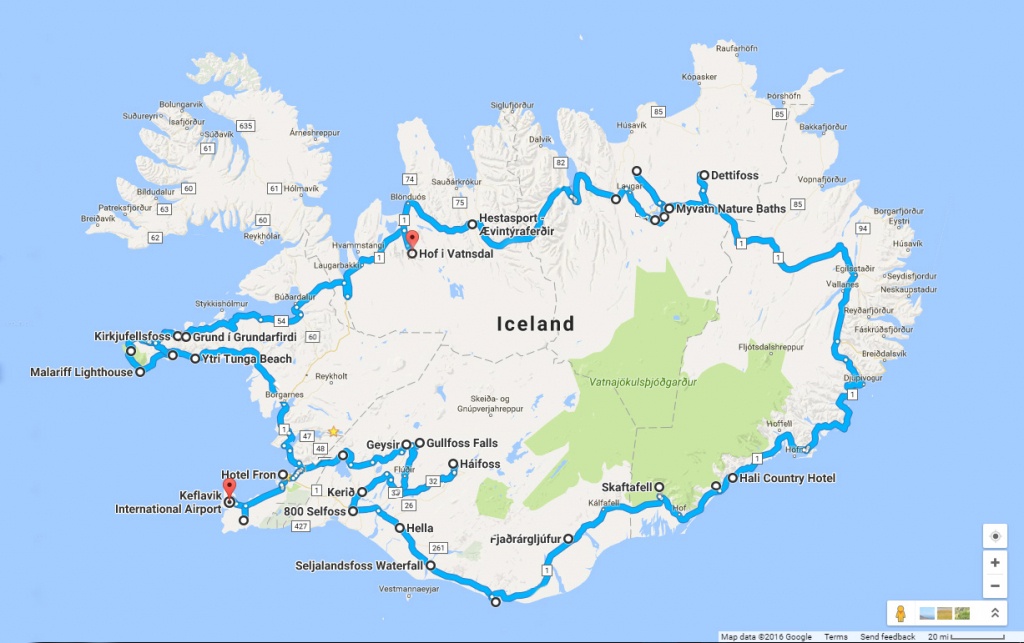 Around The Road In 8 Days - Iceland Ring Road Itinerary | Annual - Printable Tourist Map Of Iceland