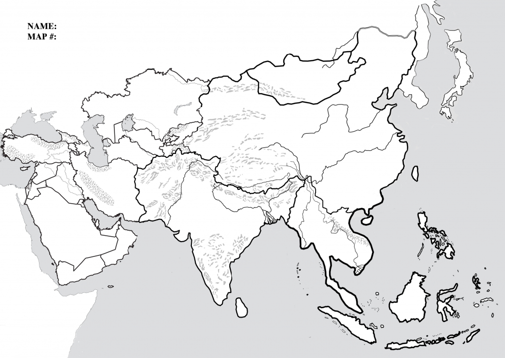 Asia Countries Map Unlabeled 