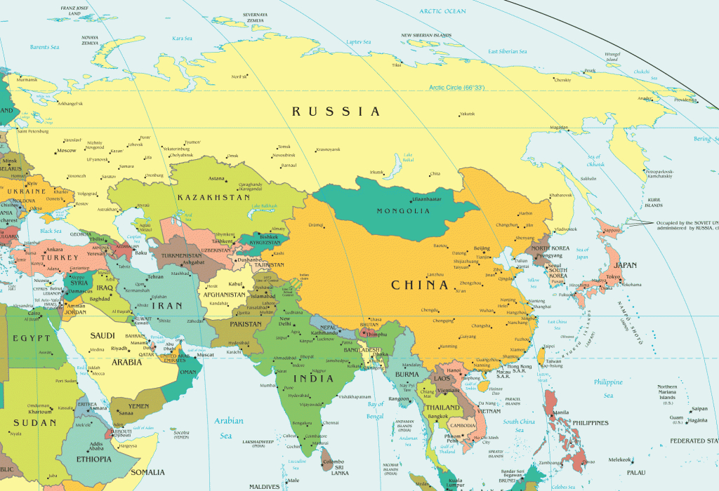 Asia Political Map • Mapsof - Asia Political Map Printable
