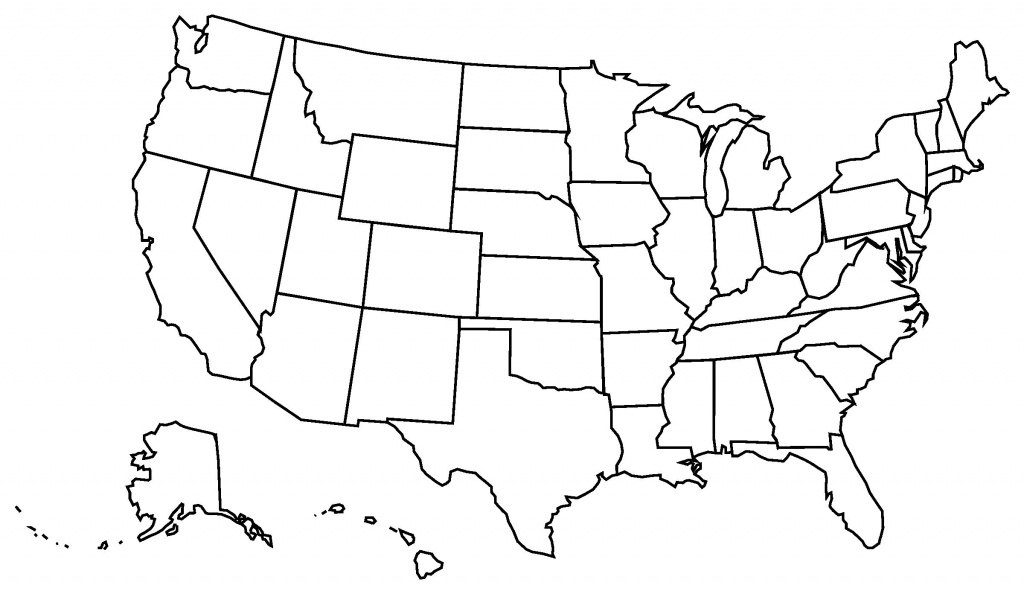 At Clipart Of United States Map The Us Black And White Printable - Blank Us State Map Printable